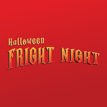 Halloween Fright Night Party Text Banner. Text isolated. Halloween. Vector illustration.