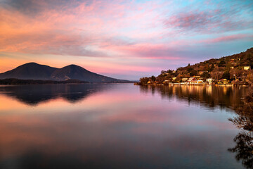 sunrise over the lake