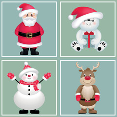 A set of cute Christmas characters