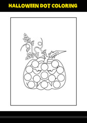 Halloween dot coloring page for kids. Line art coloring page design for kids.