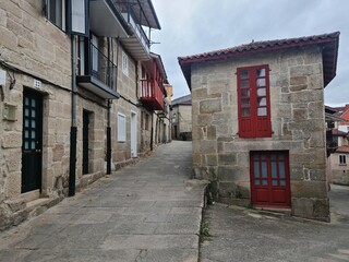 Medieval street, Allariz, Galicia, Ourense, Spain