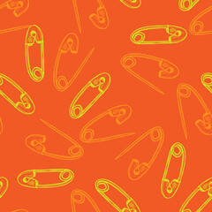 Safety pins vector seamless pattern