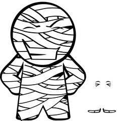 sweet mummy character cartoon halloween set illustration in vector format