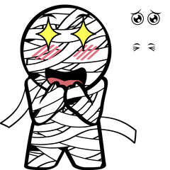 happy mummy character cartoon halloween set illustration in vector format