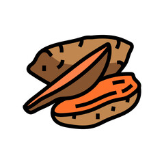 delicious potato sweet cut color icon vector. delicious potato sweet cut sign. isolated symbol illustration