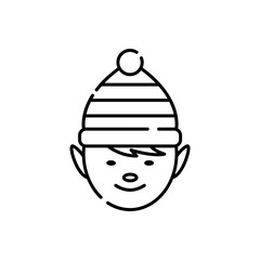 Elf line icon. Vector illustration.