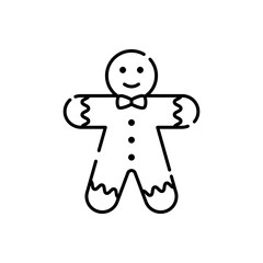 Vector gingerbread man icon. Modern outline icon collection, simple thin line icons for websites, web design, mobile apps, infographics.