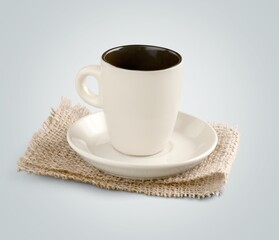 Hot aroma Coffee in cup, morning concept