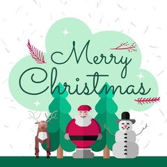 Composition of merry christmas text over santa claus