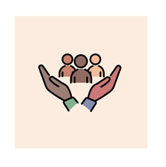 Employee protection icons set. Inclusive workplace.