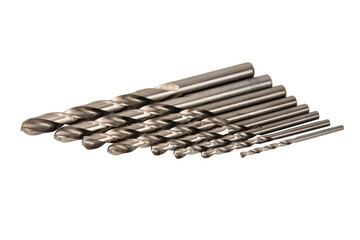 Many bits for drill metal isolated on the white background