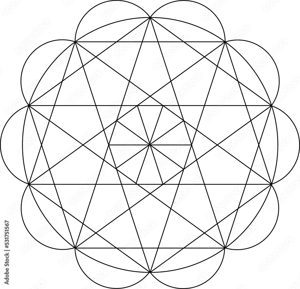 Canvas Prints sacred geometry outline shape