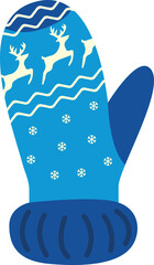 Winter mitten glove Warm Clothes. Vector illustration