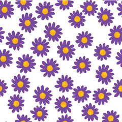 Seamless pattern of flowers on a light background. Print on textiles. Vector