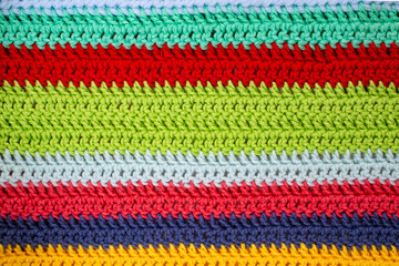 horizontal multi colored crochet lines pattern,