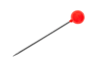 Red pin macro detail isolated.