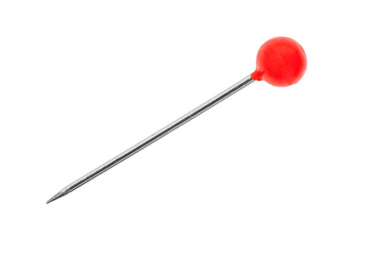 Red pin macro detail isolated.