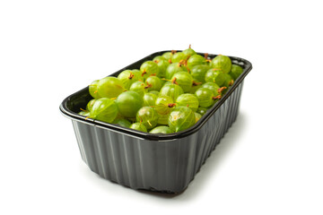 A group of gooseberries isolated on a white background.