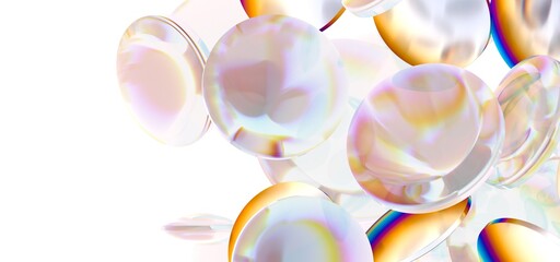 Transparent collagen bubble or serum isolated on