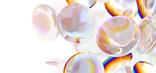 Transparent collagen bubble or serum isolated on