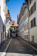 Fototapeta na wymiar Dans les rues de Lausane en Suisse