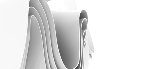 Naklejka premium White abstract background, wavy elements