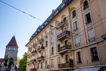 Dans les rues de Lausane en Suisse