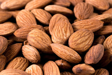Texture of almond nuts. Symbol of natural healthy food