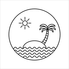 Island icon, beach icon isolated sign symbol vector illustration. Collection of high quality black style vector icon on white background.