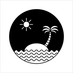 Island icon, beach icon isolated sign symbol vector illustration. Collection of high quality black style vector icon on white background.