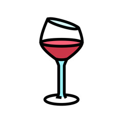 party wine glass color icon vector. party wine glass sign. isolated symbol illustration