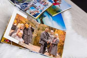 Fototapeta na wymiar family photo book from autumn shooting