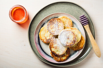 Cottage cheese pancakes.