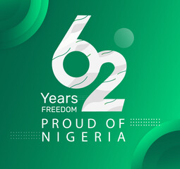 Logo design 62th the National Day of Nigeria,happy independence day Republic Federation of Nigeria