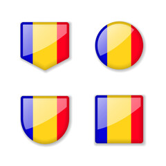 Fototapeta premium Flags of Romania - glossy collection.