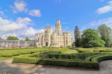 A view to the beautiful historic chateau Hluboka at Czech republic