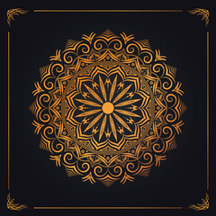 Luxury mandala background in gold color design