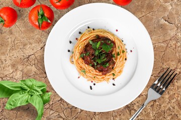 Tasty Traditional Dish with Pasta noodle dish