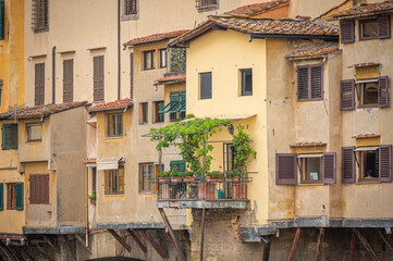 Fototapeta premium Beautiful old historic townhouses in Florence ,Italy 