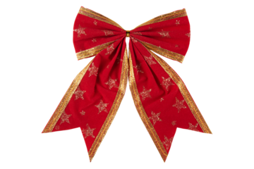 Christmas decorative red bow. png transparent background