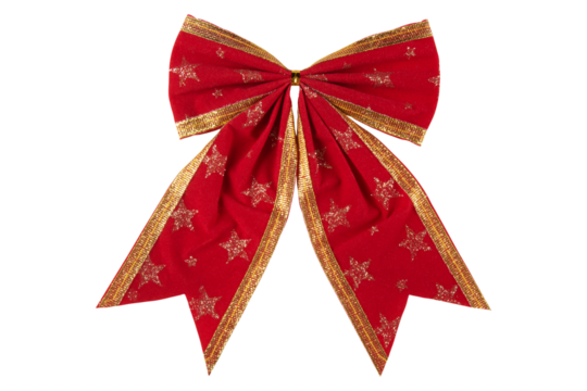 Christmas decorative red bow. png transparent background