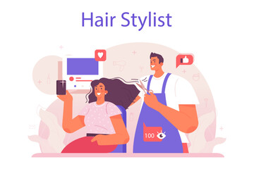 Hairdresser concept. Idea of hair care in salon with professional