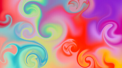 smooth circular colorful paints, vibrant wavy background