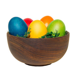 isolated easter nest with eggs