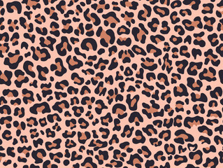 Seamless print leopad modern cat pattern, vector background for textile.