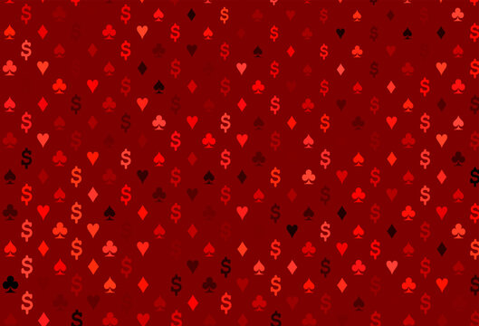 Light red vector pattern with symbol of cards.