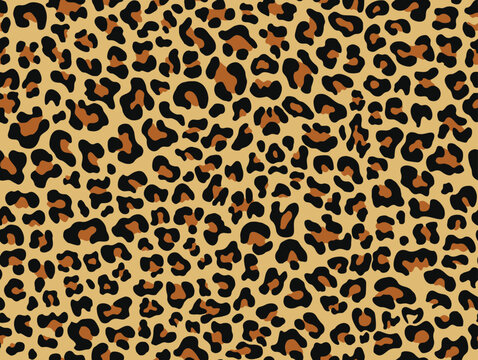 seamless print leopard vector texture spotted cat pattern, camouflage background.