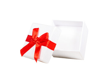 single white and red coloured gift
