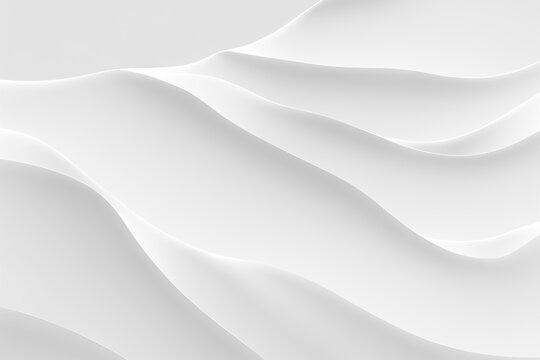 Abstract white wave background. Minimal white graphic wallpaper. 2D Illustration. © Sakrapee Nopparat