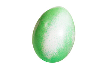 Easter egg, green and white dye, cutout
